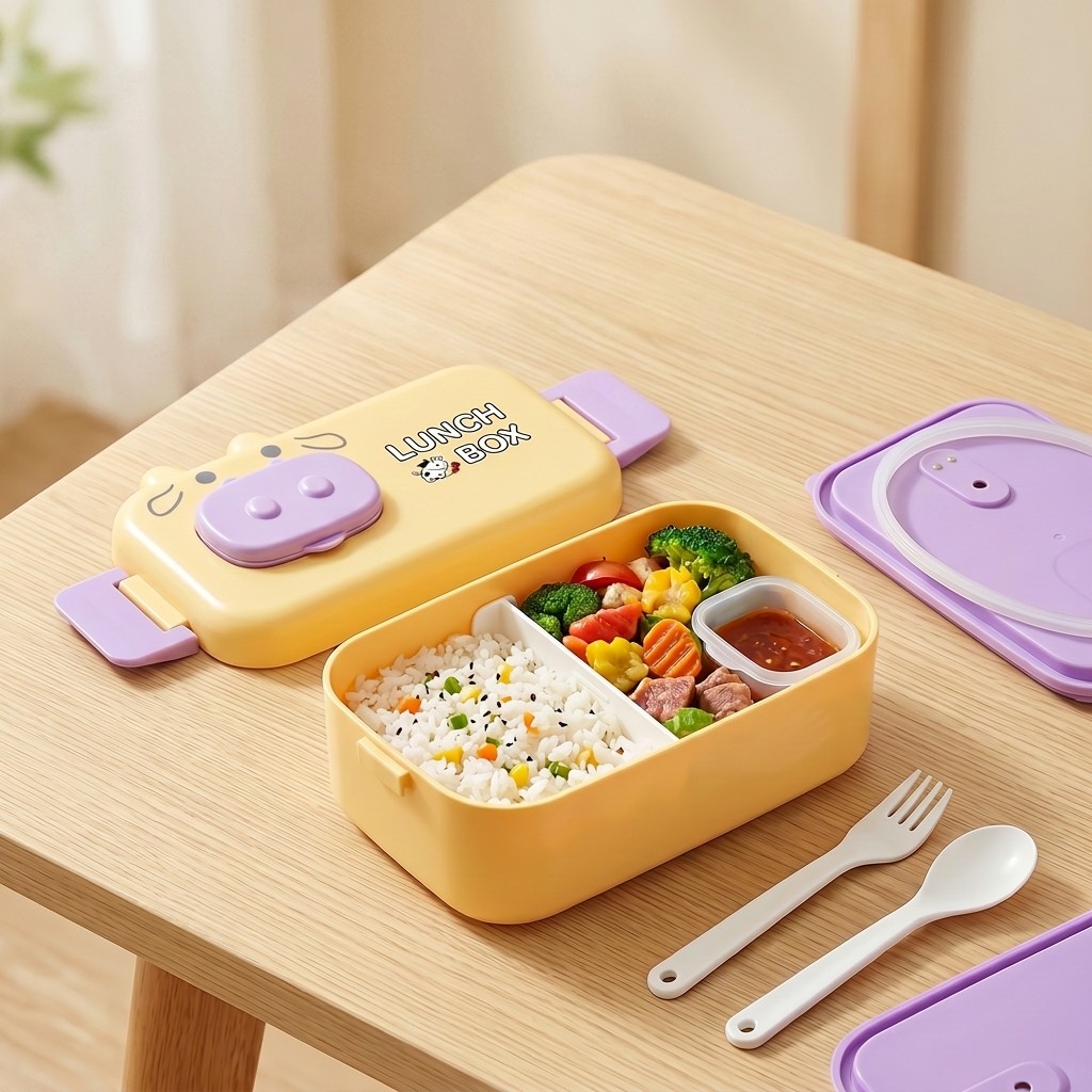 Meal Prep Or Prep Meal - 子供用弁当箱、電子レンジ対応プラスチック製食品保存容器、漏れ防止、食事準備用スナックボックス、学校用、食器と仕切り付き