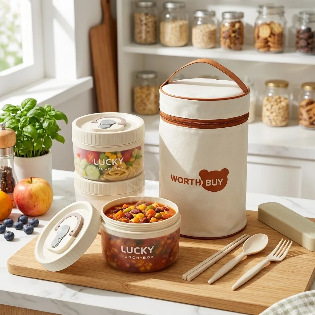Meal Prep Or Prep Meal - プラスチック製の弁当箱。電子レンジ対応。子供から大人まで使える。重ねて収納可能。密閉性があり、持ち運びやすいハンドル付き。学校での食事準備や食品の保存に最適。