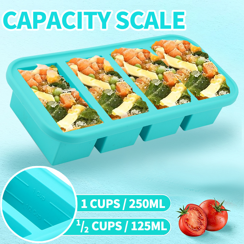 4個のシリコン製冷凍庫型 - 強化スチールエッジ付きスープキ - Meal Prep Template のレビューと価格
