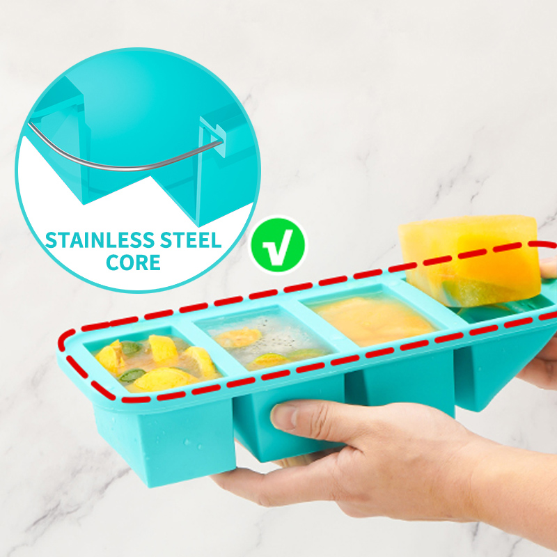 4個のシリコン製冷凍庫型 - 強化スチールエッジ付きスープキ - Meal Prep Template のレビューと価格