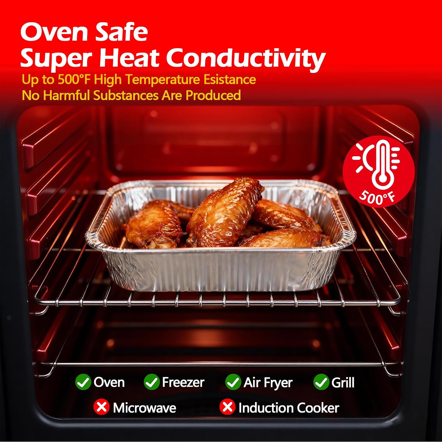 アルミ製の蓋付き8x8インチのアルミホイル製トレイ35個入り - Meal Prep Or Prep Meal のレビューと価格