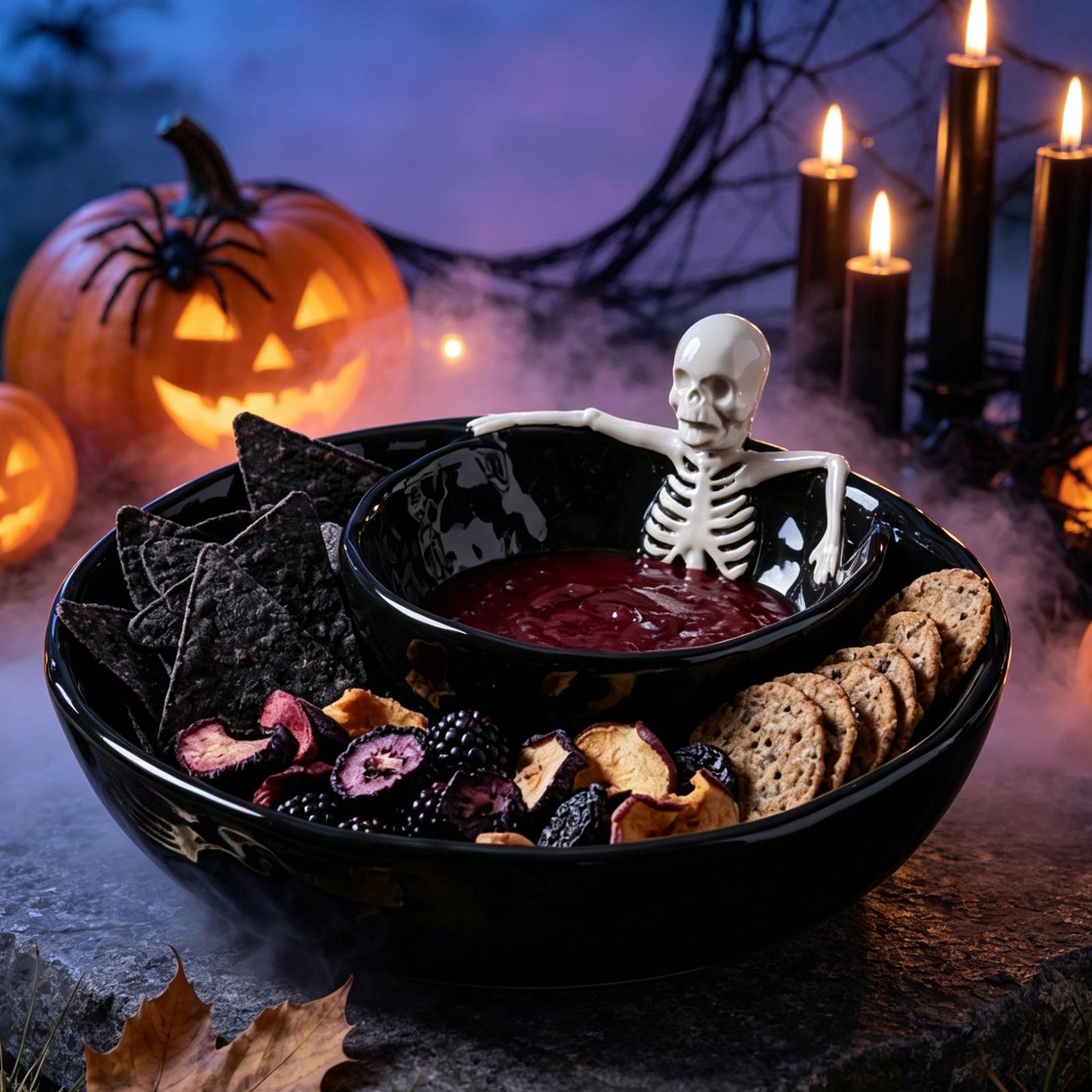 ハロウィン用二重構造セラミック製スカルディップボウル、ゴシッ - Meal Prep Bowl のレビューと価格