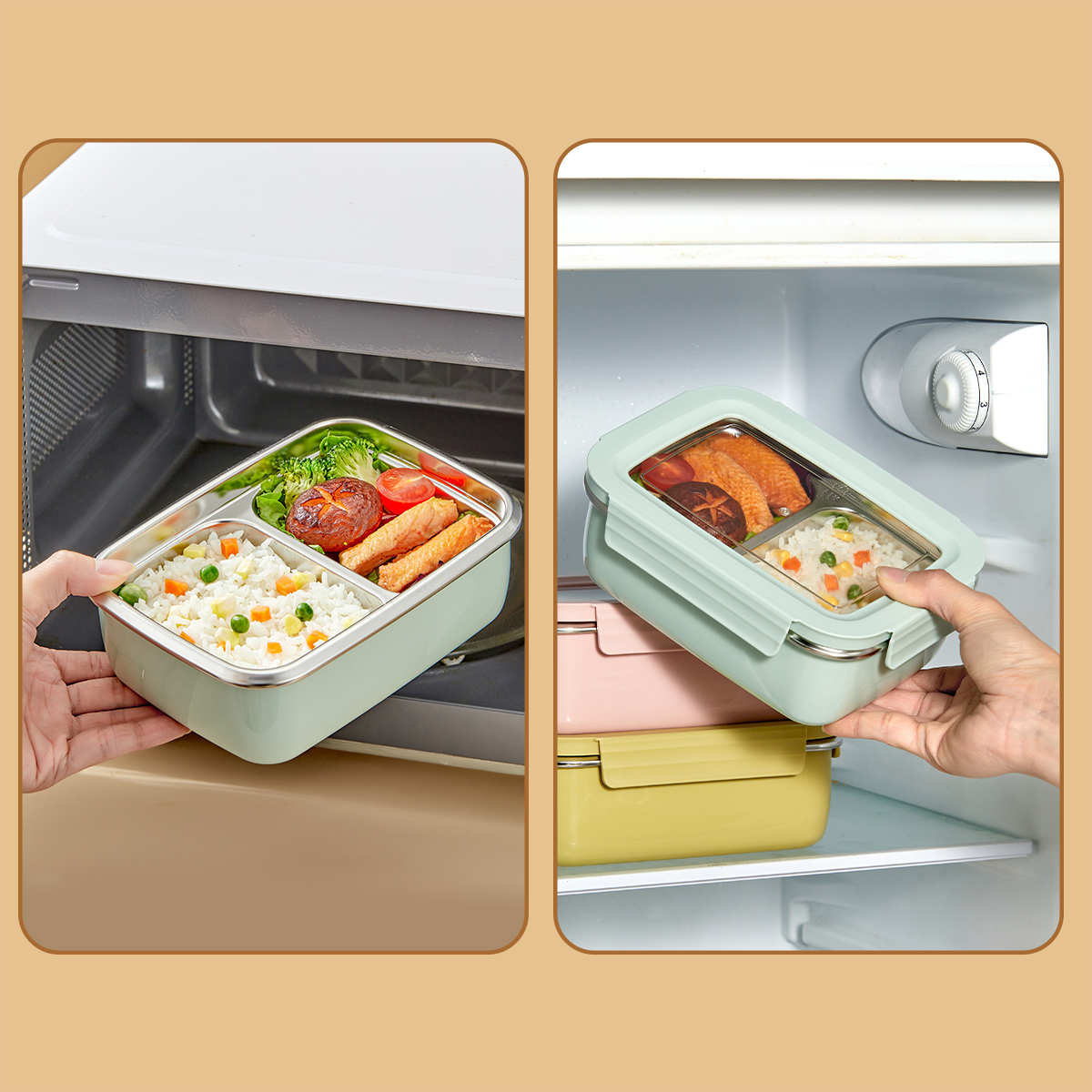 電子レンジ 304 ステンレス鋼コンパートメント弁当箱積み重 - Meal Prep Bowl のレビューと価格