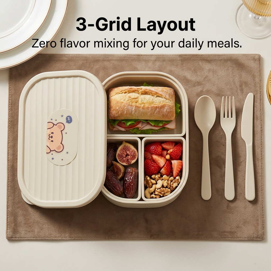 かわいい子供用弁当箱 プラスチック製3コンパートメントランチ - Meal Prep Or Prep Meal のレビューと価格