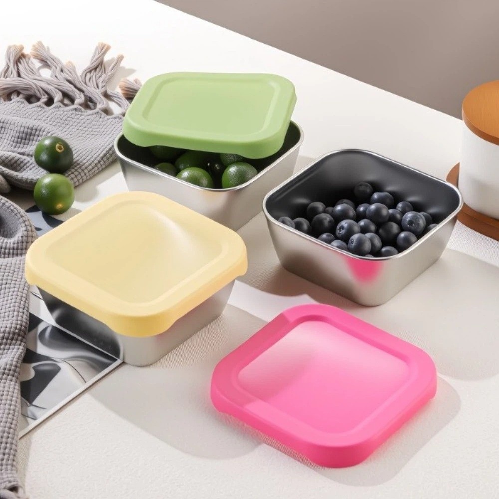 シリコン蓋付きステンレス製鮮度保持ボックス、積み重ね可能な食 - Meal Prep With Rice のレビューと価格