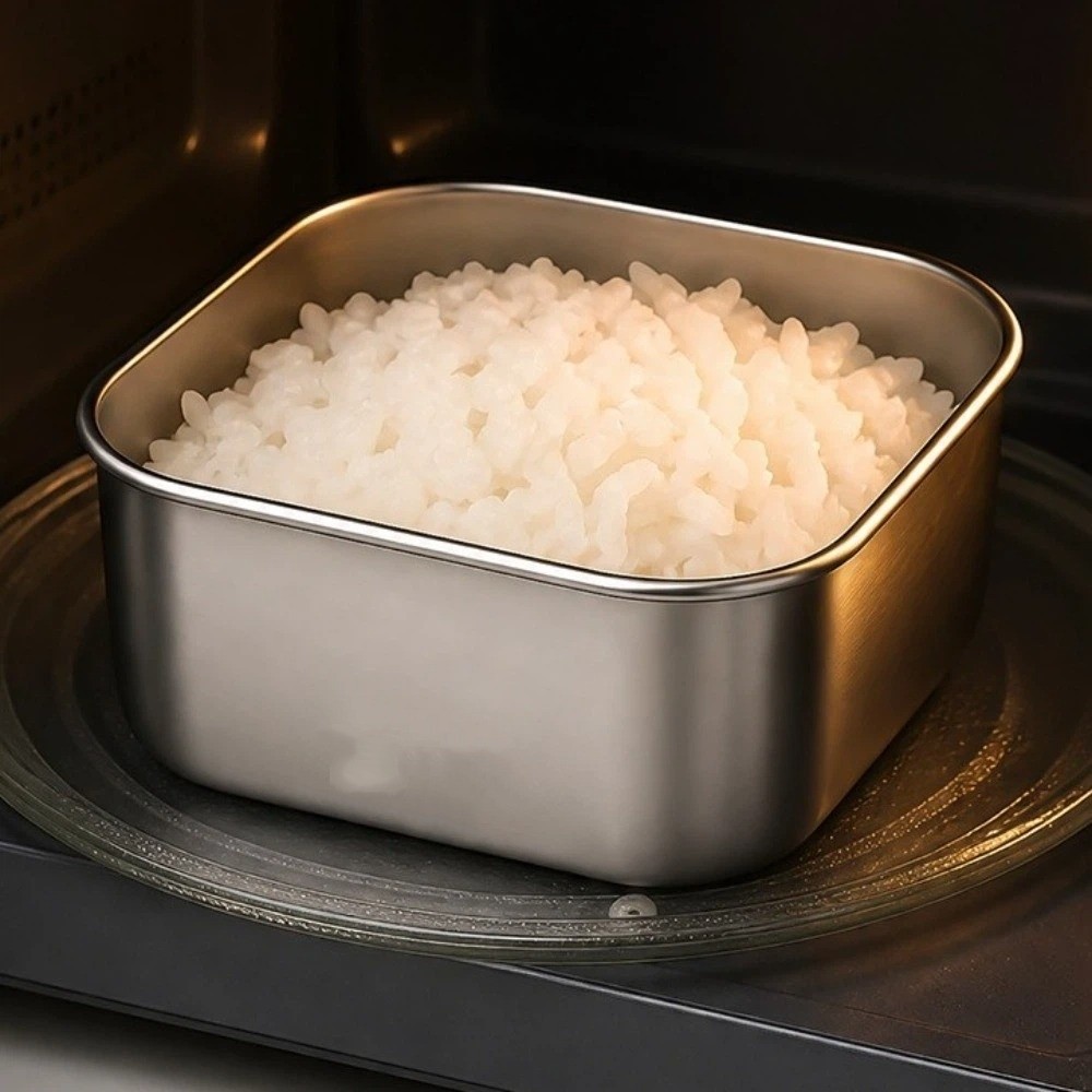 シリコン蓋付きステンレス製鮮度保持ボックス、積み重ね可能な食 - Meal Prep With Rice のレビューと価格