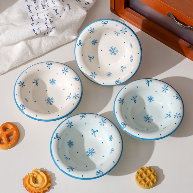 4個入り雪の結晶セラミックソース皿 可愛い調味料皿 ボウル  - Sauce Dipping Cup のレビューと価格