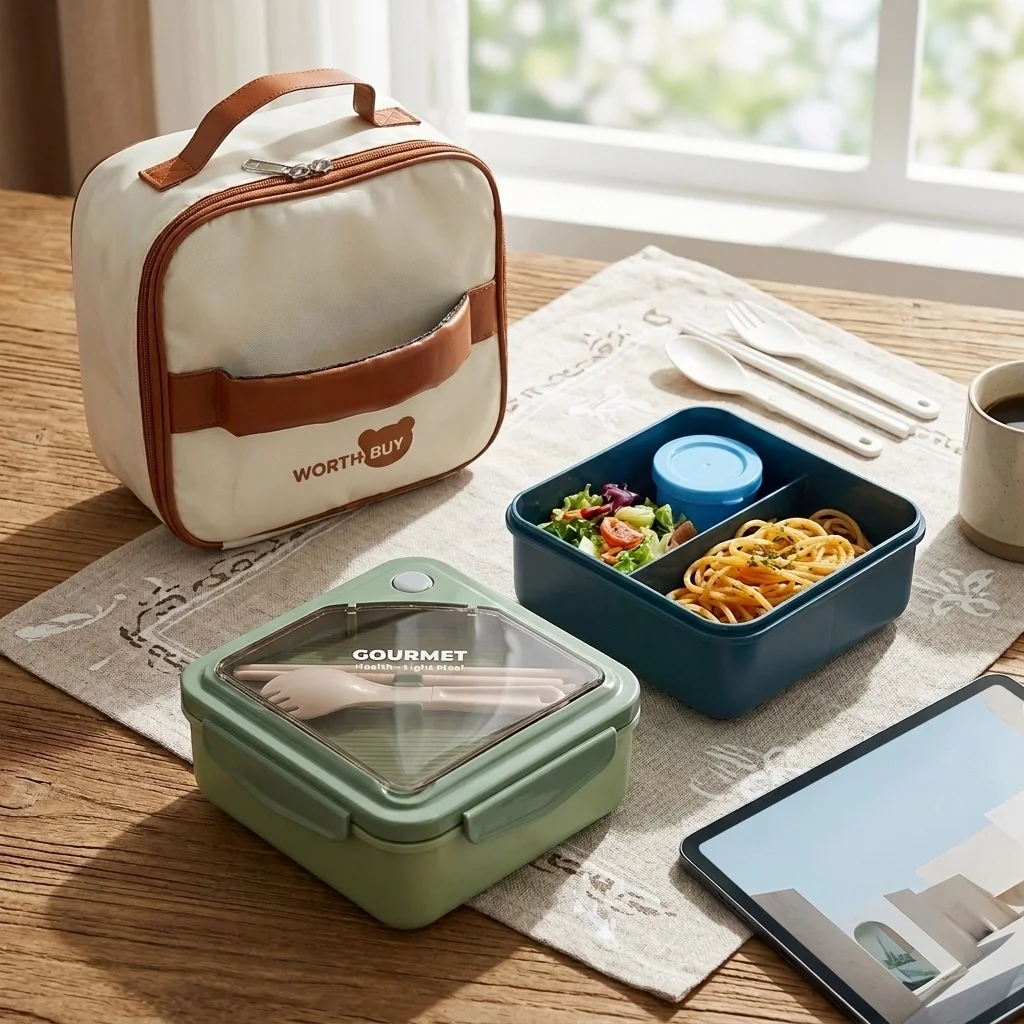 電子レンジ対応のプラスチック製弁当箱。密閉性があり、仕切り付 - Meal Prep Or Prep Meal のレビューと価格