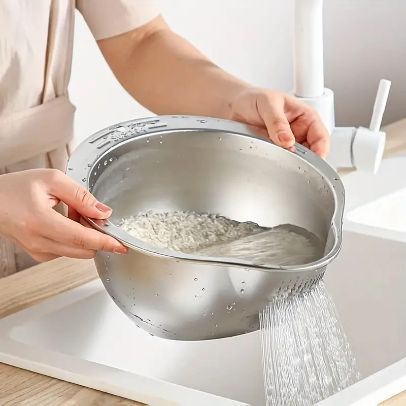 錆びないステンレス製米とぎざる、ストレーナーボウル、パスタ、 - Meal Prep With Rice のレビューと価格