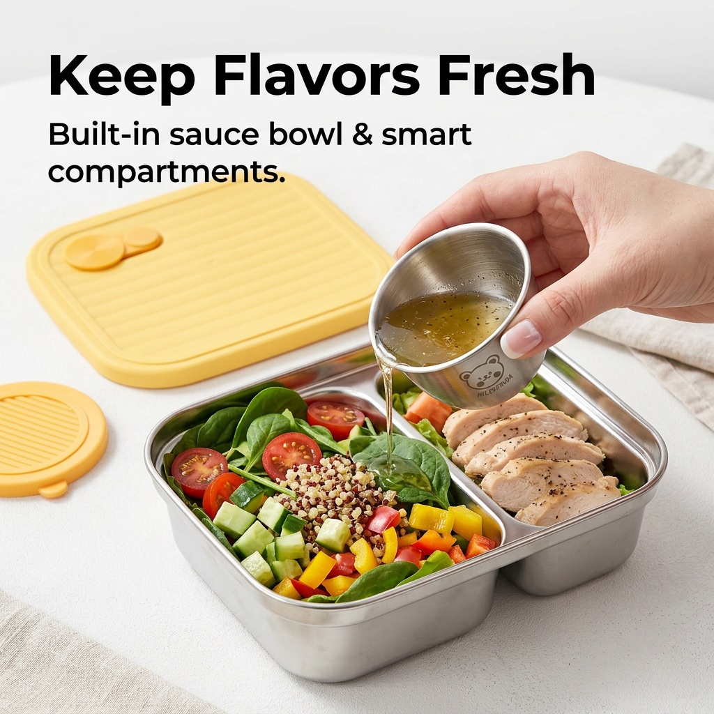 304ステンレス製ランチ容器、子供や学生向けの携帯用密閉ラン - Meal Prep Bowl のレビューと価格