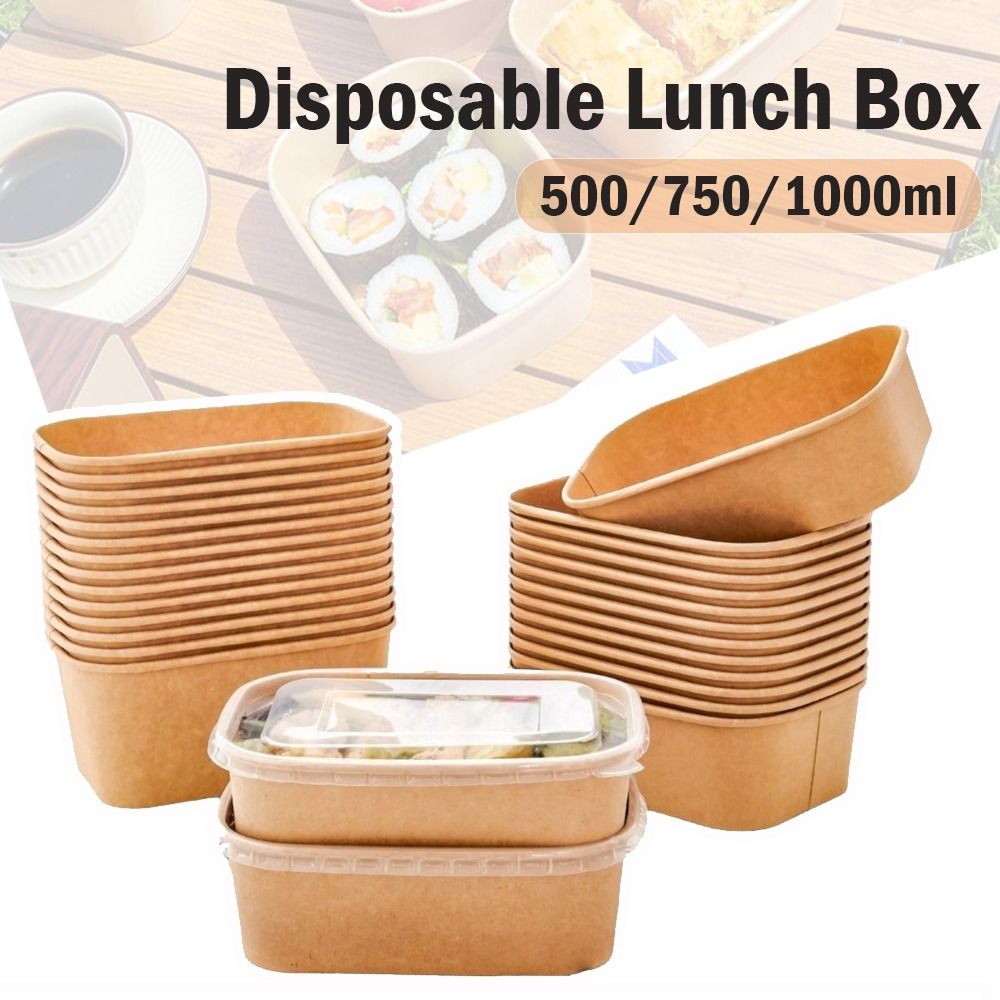10 ピース/セット正方形使い捨てランチボックス蓋付き紙クラ - Meal Prep Bowl のレビューと価格